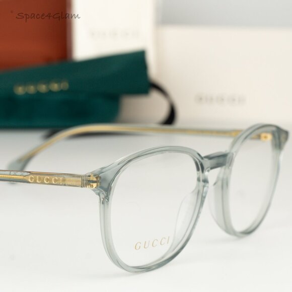 BRAND NEW Gucci GG0551O 014 Transparent Milky Light Grey Women Round Eyeglasses - Picture 1 of 8